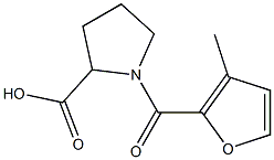 1-(3-methyl-2-furoyl)pyrrolidine-2-carboxylic acid Struktur