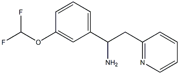 1-[3-(difluoromethoxy)phenyl]-2-(pyridin-2-yl)ethan-1-amine Struktur