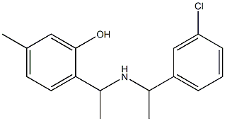 2-(1-{[1-(3-chlorophenyl)ethyl]amino}ethyl)-5-methylphenol Struktur