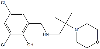 2,4-dichloro-6-({[2-methyl-2-(morpholin-4-yl)propyl]amino}methyl)phenol Struktur