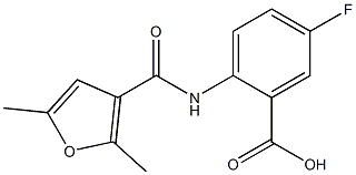 2-[(2,5-dimethyl-3-furoyl)amino]-5-fluorobenzoic acid Struktur