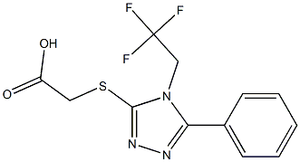 2-{[5-phenyl-4-(2,2,2-trifluoroethyl)-4H-1,2,4-triazol-3-yl]sulfanyl}acetic acid Struktur