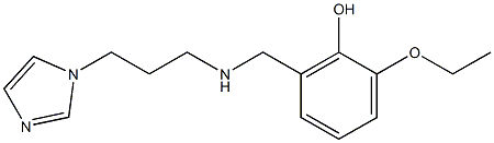 2-ethoxy-6-({[3-(1H-imidazol-1-yl)propyl]amino}methyl)phenol Struktur
