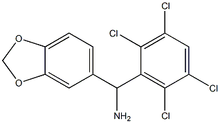 2H-1,3-benzodioxol-5-yl(2,3,5,6-tetrachlorophenyl)methanamine Struktur
