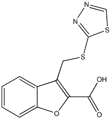 3-[(1,3,4-thiadiazol-2-ylsulfanyl)methyl]-1-benzofuran-2-carboxylic acid Struktur