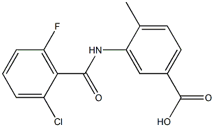 3-[(2-chloro-6-fluorobenzene)amido]-4-methylbenzoic acid Struktur