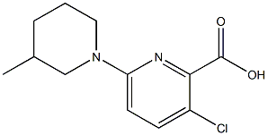 3-chloro-6-(3-methylpiperidin-1-yl)pyridine-2-carboxylic acid Struktur