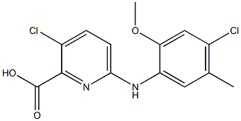 3-chloro-6-[(4-chloro-2-methoxy-5-methylphenyl)amino]pyridine-2-carboxylic acid Struktur