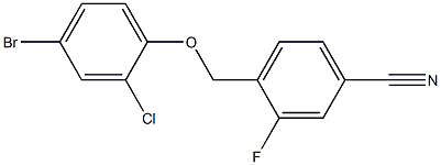 4-(4-bromo-2-chlorophenoxymethyl)-3-fluorobenzonitrile Struktur