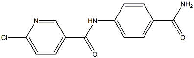 N-(4-carbamoylphenyl)-6-chloropyridine-3-carboxamide Struktur