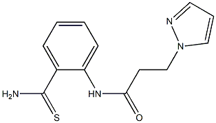 N-[2-(aminocarbonothioyl)phenyl]-3-(1H-pyrazol-1-yl)propanamide Struktur