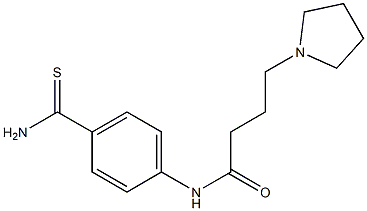 N-[4-(aminocarbonothioyl)phenyl]-4-pyrrolidin-1-ylbutanamide Struktur