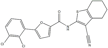 N-(3-cyano-4,5,6,7-tetrahydro-1-benzothien-2-yl)-5-(2,3-dichlorophenyl)-2-furamide Struktur