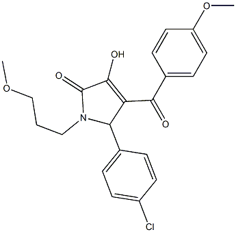 5-(4-chlorophenyl)-3-hydroxy-4-(4-methoxybenzoyl)-1-(3-methoxypropyl)-1,5-dihydro-2H-pyrrol-2-one Struktur