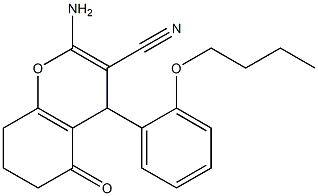 2-amino-4-(2-butoxyphenyl)-5-oxo-5,6,7,8-tetrahydro-4H-chromene-3-carbonitrile Structure