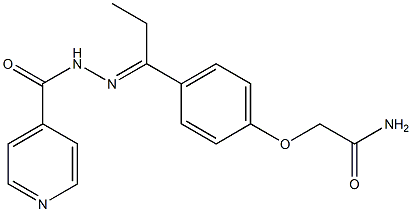 2-[4-(N-isonicotinoylpropanehydrazonoyl)phenoxy]acetamide Struktur