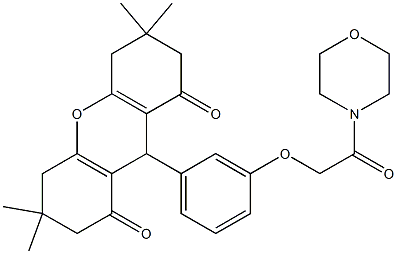 3,3,6,6-tetramethyl-9-{3-[2-(4-morpholinyl)-2-oxoethoxy]phenyl}-3,4,5,6,7,9-hexahydro-1H-xanthene-1,8(2H)-dione Struktur