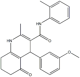 4-(3-methoxyphenyl)-2-methyl-N-(2-methylphenyl)-5-oxo-1,4,5,6,7,8-hexahydro-3-quinolinecarboxamide Struktur