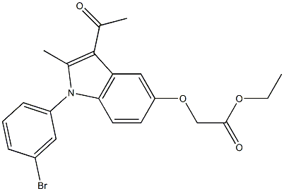 ethyl {[3-acetyl-1-(3-bromophenyl)-2-methyl-1H-indol-5-yl]oxy}acetate Struktur