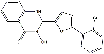 2-[5-(2-chlorophenyl)-2-furyl]-3-hydroxy-2,3-dihydro-4(1H)-quinazolinone Struktur