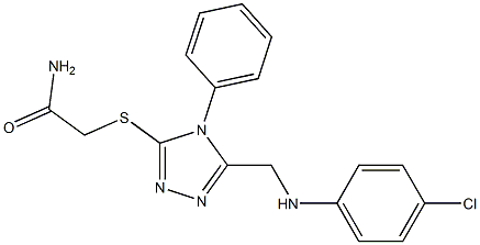 2-({5-[(4-chloroanilino)methyl]-4-phenyl-4H-1,2,4-triazol-3-yl}sulfanyl)acetamide Struktur