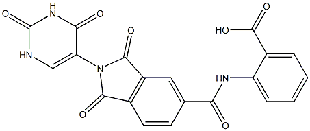 2-({[2-(2,4-dioxo-1,2,3,4-tetrahydro-5-pyrimidinyl)-1,3-dioxo-2,3-dihydro-1H-isoindol-5-yl]carbonyl}amino)benzoic acid Struktur