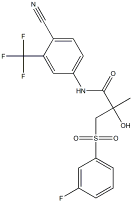 N-[4-Cyano-3-(trifluoromethyl)phenyl]-3-[(3-fluorophenyl)sulfonyl]-2-hydroxy-2-methylpropanamide Struktur
