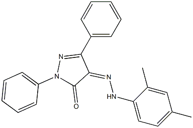 1,3-diphenyl-1H-pyrazole-4,5-dione 4-[N-(2,4-dimethylphenyl)hydrazone] Struktur