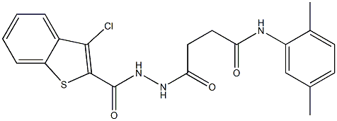 4-{2-[(3-chloro-1-benzothiophen-2-yl)carbonyl]hydrazino}-N-(2,5-dimethylphenyl)-4-oxobutanamide Struktur