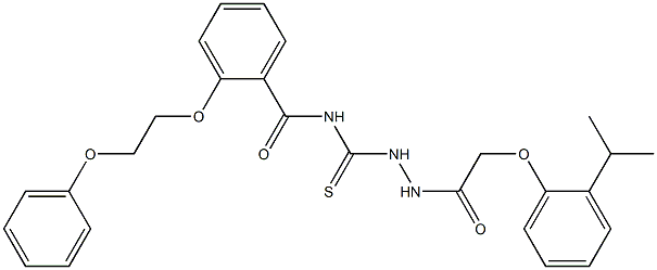 N-({2-[2-(2-isopropylphenoxy)acetyl]hydrazino}carbothioyl)-2-(2-phenoxyethoxy)benzamide Struktur
