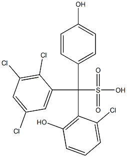(2-Chloro-6-hydroxyphenyl)(2,3,5-trichlorophenyl)(4-hydroxyphenyl)methanesulfonic acid Struktur