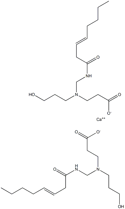 Bis[3-[N-(3-hydroxypropyl)-N-(3-octenoylaminomethyl)amino]propionic acid]calcium salt Struktur
