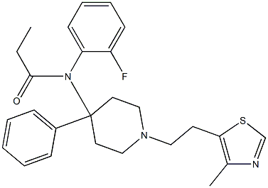 N-(2-Fluorophenyl)-N-[1-(2-(4-methylthiazol-5-yl)ethyl)-4-phenylpiperidin-4-yl]propanamide Struktur