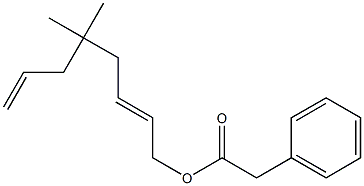 Phenylacetic acid 5,5-dimethyl-2,7-octadienyl ester Struktur