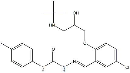 1-[5-Chloro-2-[2-hydroxy-3-(tert-butylamino)propoxy]benzylidene]-4-(4-methylphenyl)semicarbazide Struktur