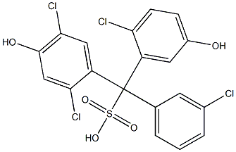 (3-Chlorophenyl)(2-chloro-5-hydroxyphenyl)(2,5-dichloro-4-hydroxyphenyl)methanesulfonic acid Struktur