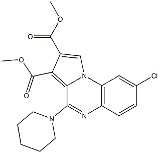 8-Chloro-4-piperidinopyrrolo[1,2-a]quinoxaline-2,3-dicarboxylic acid dimethyl ester Struktur
