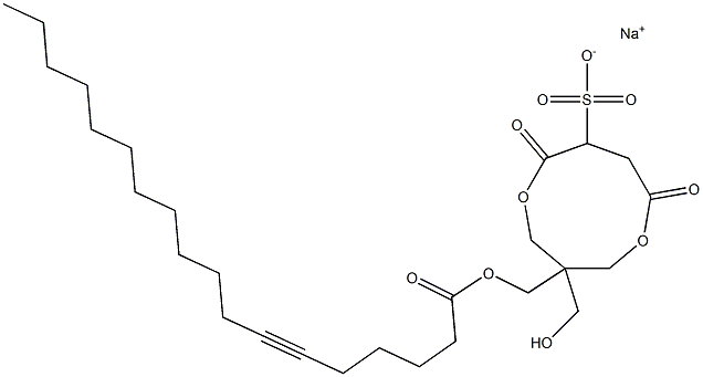 1-[[(1-Oxo-6-octadecyn-1-yl)oxy]methyl]-1-(hydroxymethyl)-4,7-dioxo-3,8-dioxacyclononane-6-sulfonic acid sodium salt Struktur