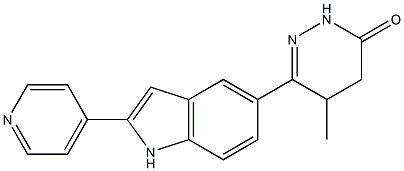 6-[2-(4-Pyridinyl)-1H-indol-5-yl]-4,5-dihydro-5-methylpyridazin-3(2H)-one Struktur