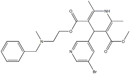 4-(5-Bromopyridin-3-yl)-1,4-dihydro-2,6-dimethylpyridine-3,5-dicarboxylic acid 3-methyl 5-[2-(N-methyl-N-benzylamino)ethyl] ester Structure