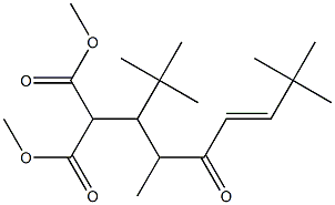 2-[(4E)-1-tert-Butyl-2,6,6-trimethyl-3-oxo-4-heptenyl]propanedioic acid dimethyl ester Struktur