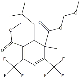 4,5-Dihydro-2,6-bis(trifluoromethyl)-4-(2-methylpropyl)-5-methoxymethyl-3,5-pyridinedicarboxylic acid dimethyl ester Struktur