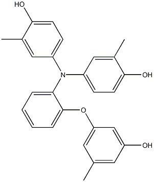 N,N-Bis(4-hydroxy-3-methylphenyl)-2-(3-hydroxy-5-methylphenoxy)benzenamine Structure