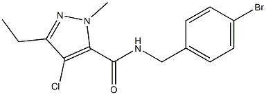 4-Chloro-5-ethyl-2-methyl-N-[4-bromobenzyl]-2H-pyrazole-3-carboxamide Struktur
