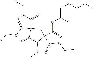 2-Heptyl-3-methylenecyclopentane-1,1,4,4-tetracarboxylic acid tetraethyl ester Struktur