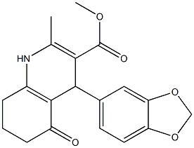 1,4,5,6,7,8-Hexahydro-2-methyl-4-(1,3-benzodioxol-5-yl)-5-oxoquinoline-3-carboxylic acid methyl ester Struktur