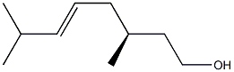 [S,E,(+)]-3,7-Dimethyl-5-octene-1-ol Struktur