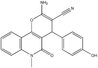 2-Amino-4-(4-hydroxyphenyl)-5-oxo-6-methyl-4,6-dihydro-5H-pyrano[3,2-c]quinoline-3-carbonitrile Structure