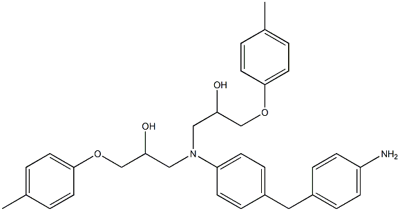 N,N-Bis[3-(4-methylphenoxy)-2-hydroxypropyl][1,1'-methylenebisbenzene]-4,4'-diamine Struktur