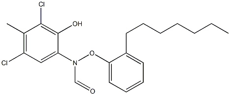 2-(2-Heptylphenoxyformylamino)-4,6-dichloro-5-methylphenol Struktur